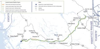 2016 Coastal GasLink Route Map