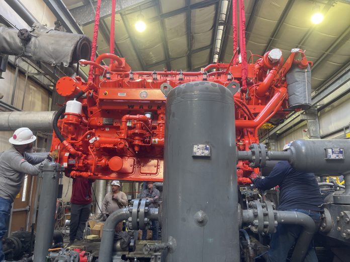 New engine being lifted 1